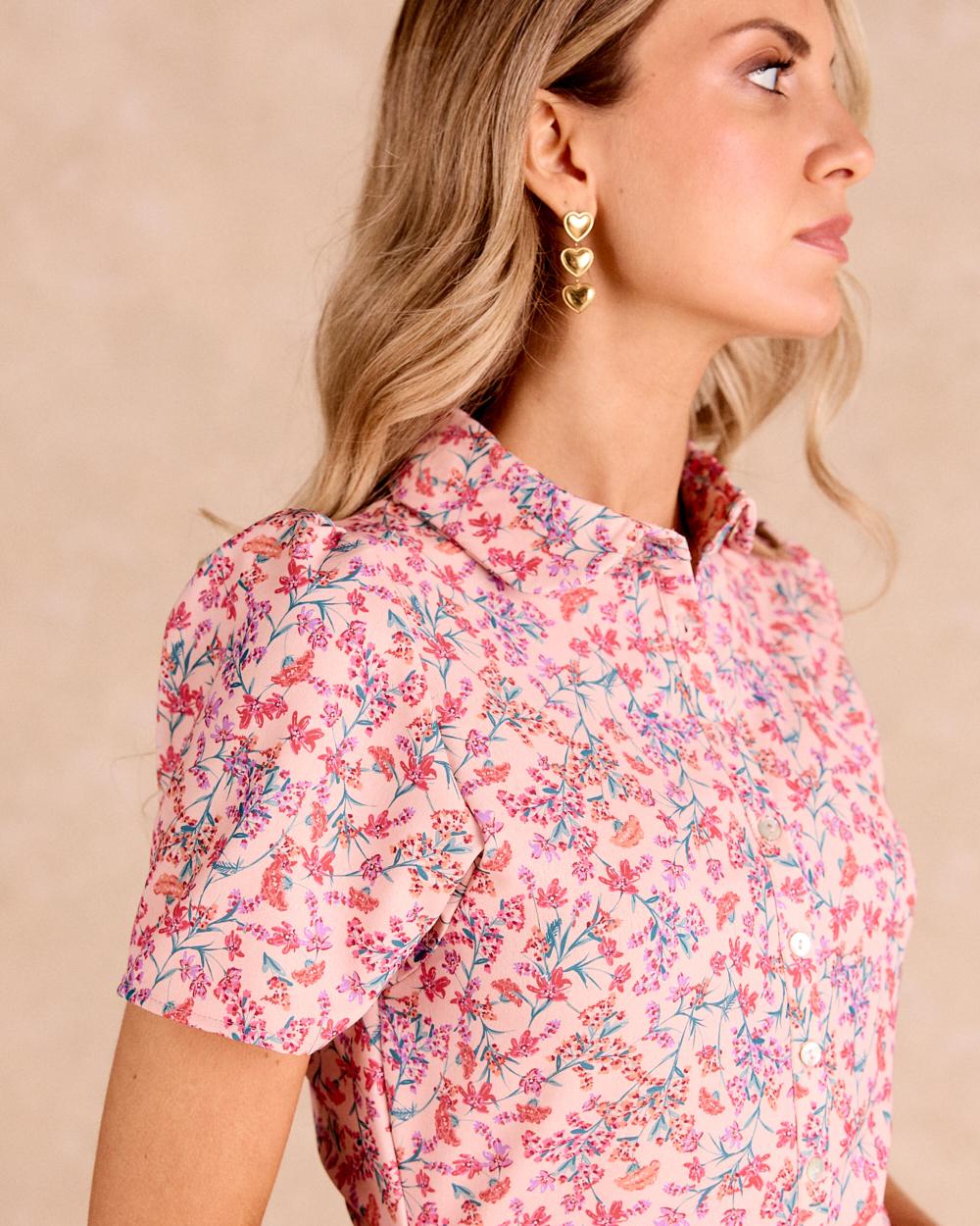 Vestido Curto com Flores Lala