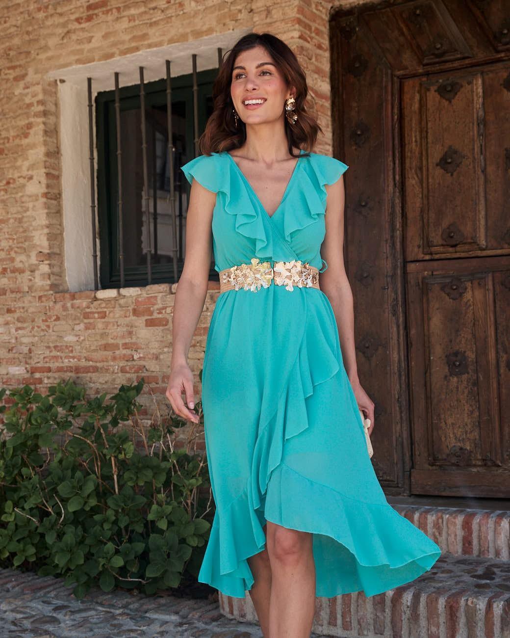 Vestido com Folho Pantella
