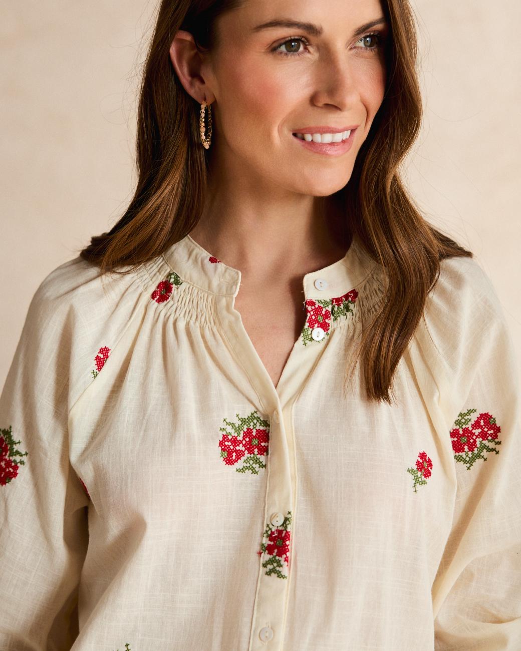 Camisa com flor Antía