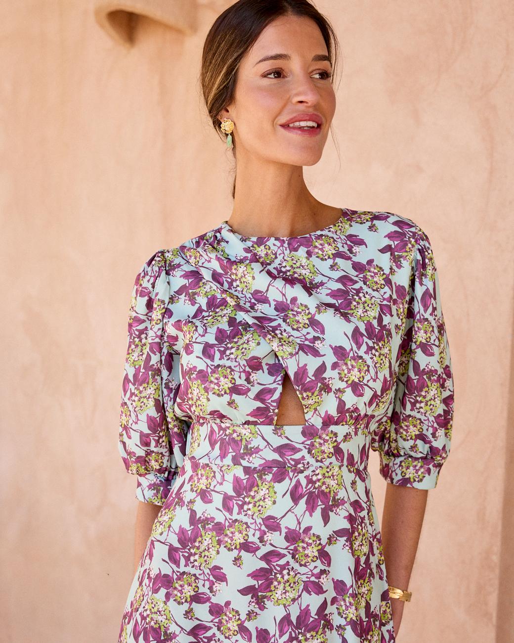 Vestido com Flores Joline