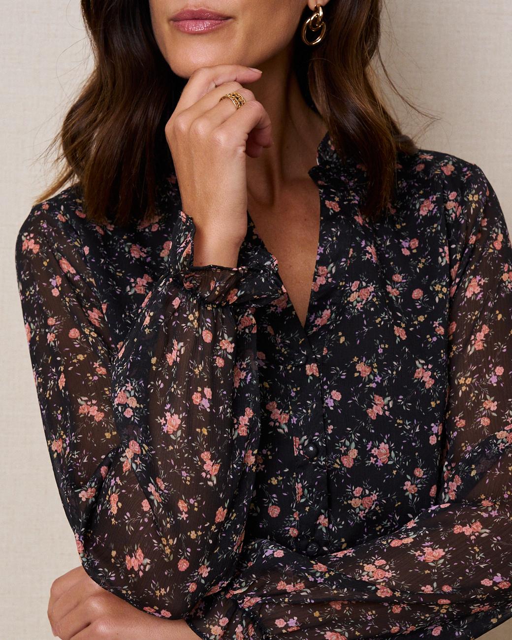 Camisa com Flores Nina
