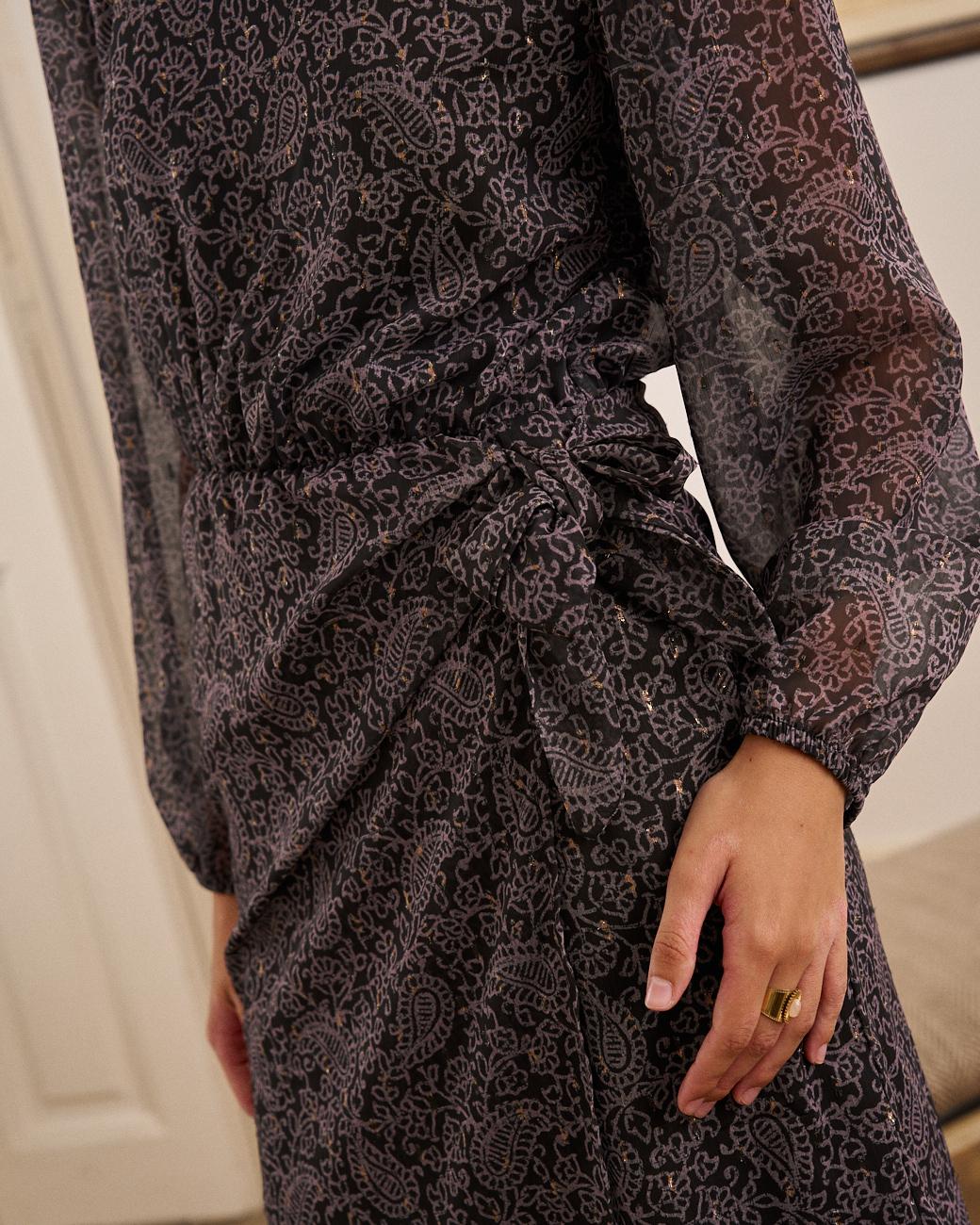 Vestido Preto Paisley Renata