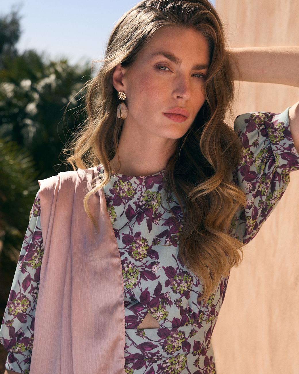 Vestido com Flores Joline