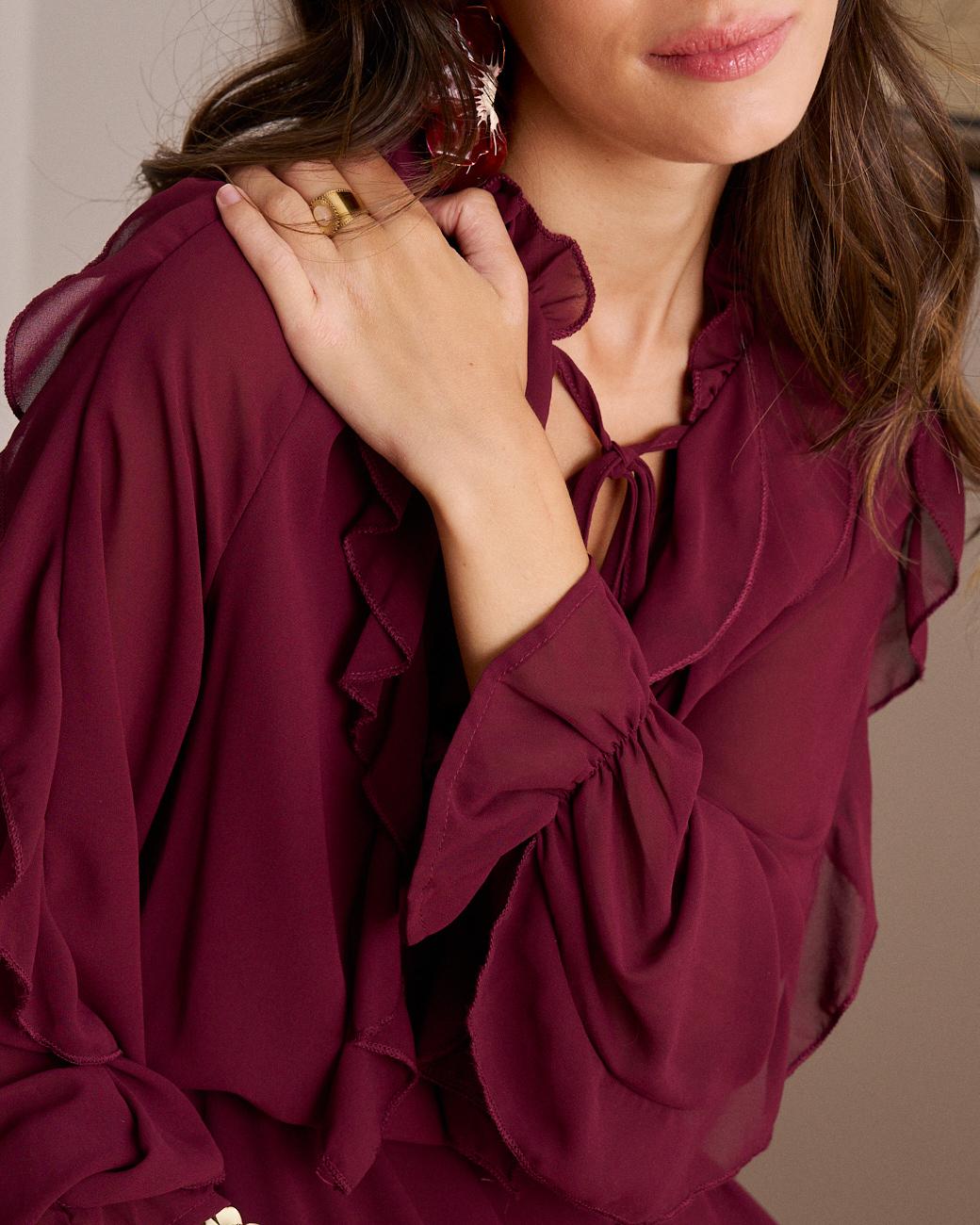 Vestido com Folhos Vivi
