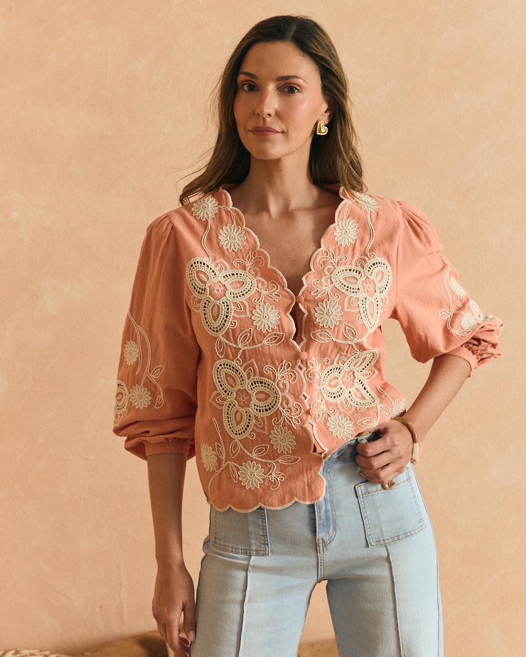 Camisa com Bordados Flavia