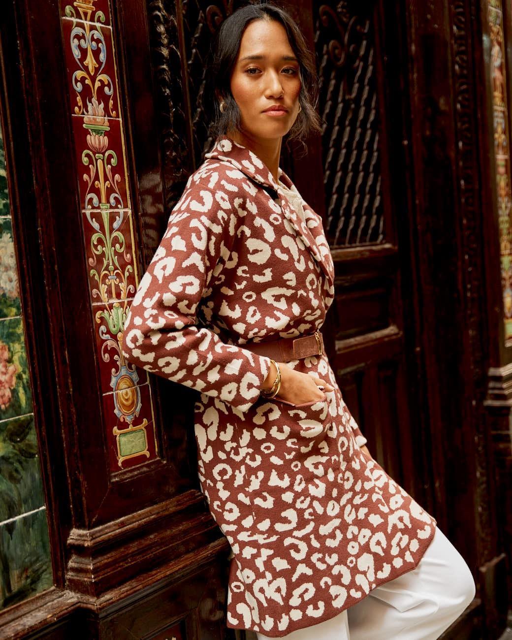 Casaco Animal Print Nere