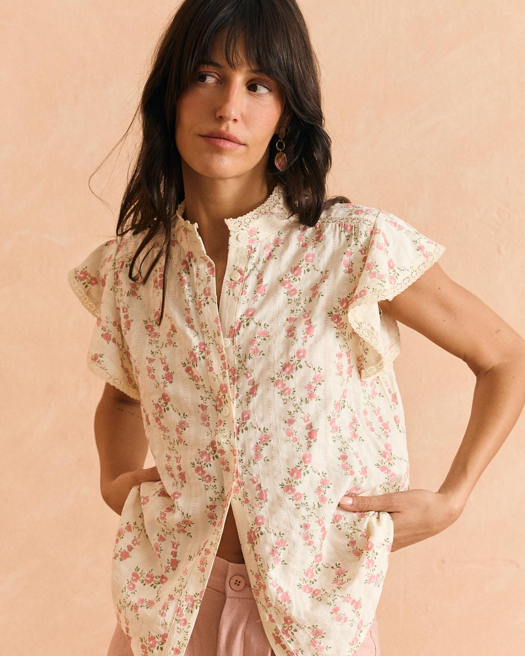 Camisa com flores Anais