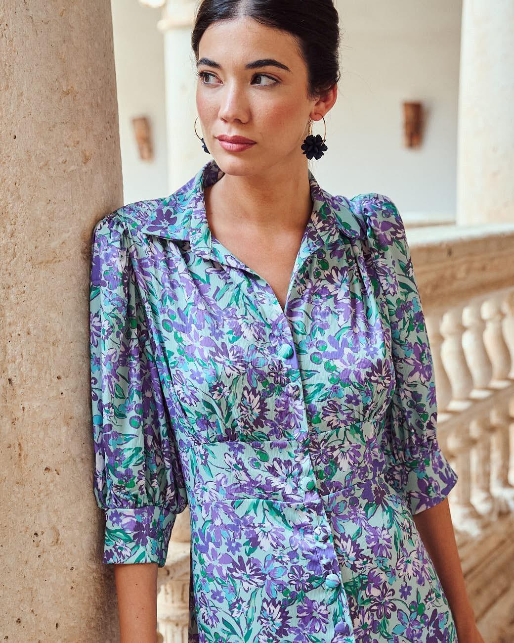 Vestido Flores Mar