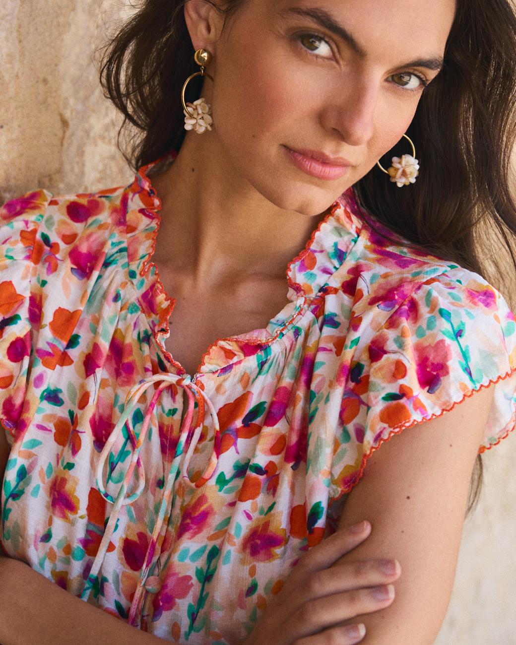 Camisa com Flores Agustina