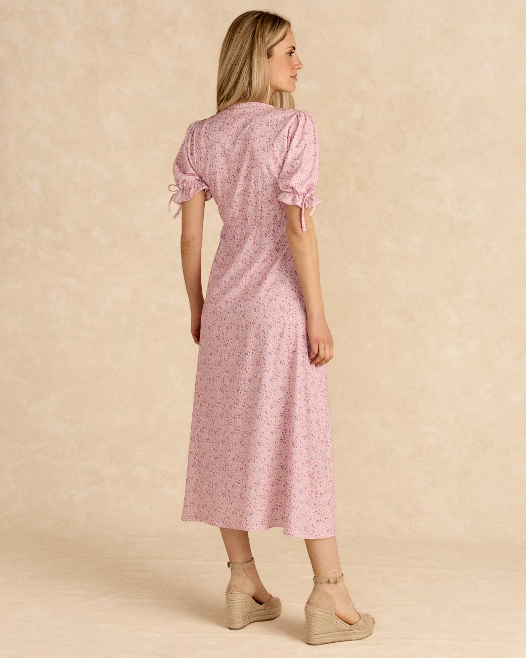Vestido Longo Estampado Rose