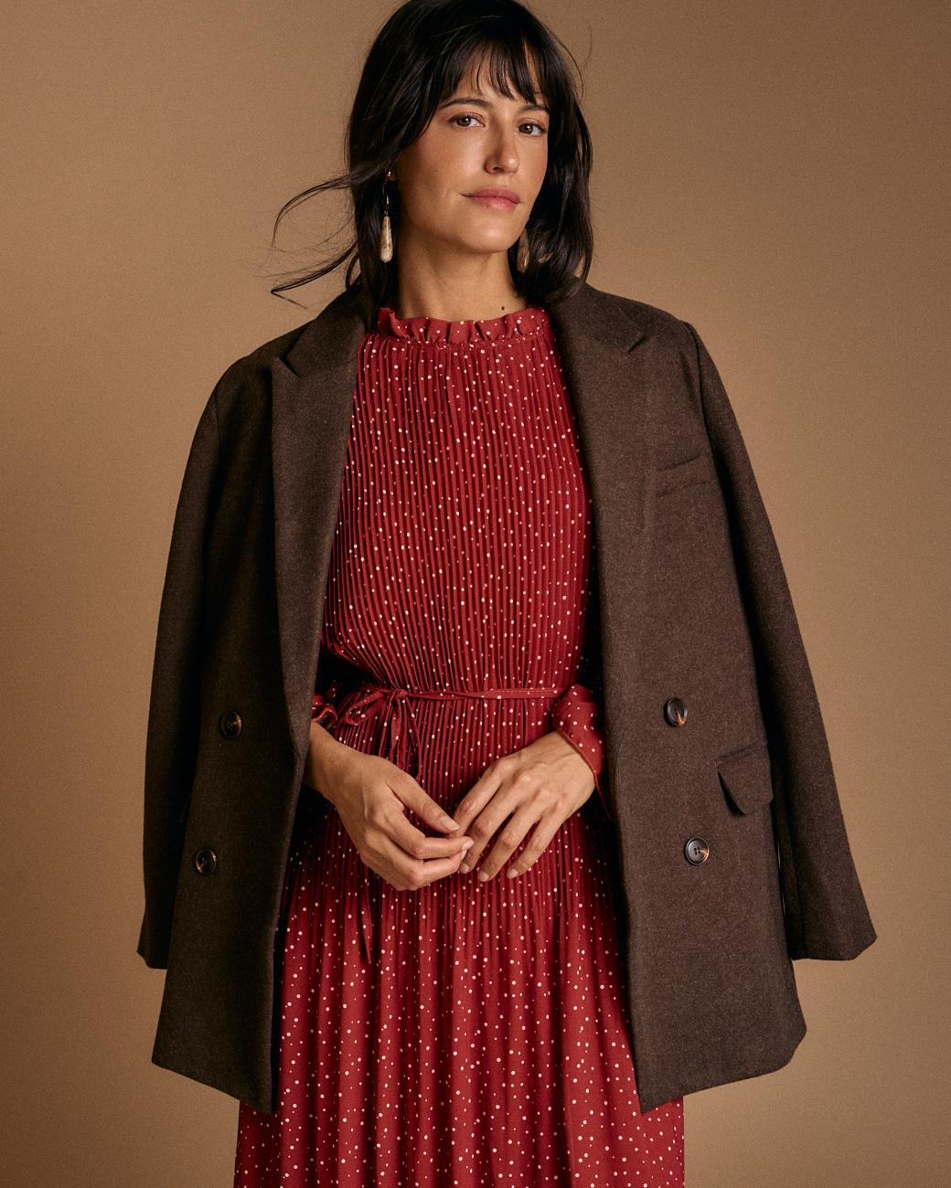 Vestido de Bolinhas Granate