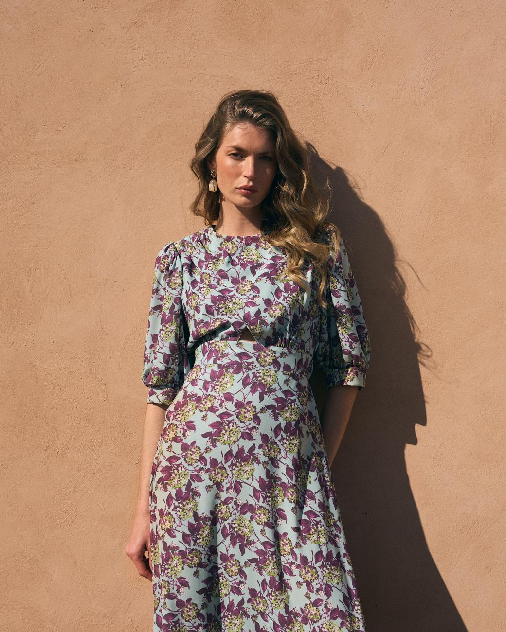 Vestido com Flores Joline