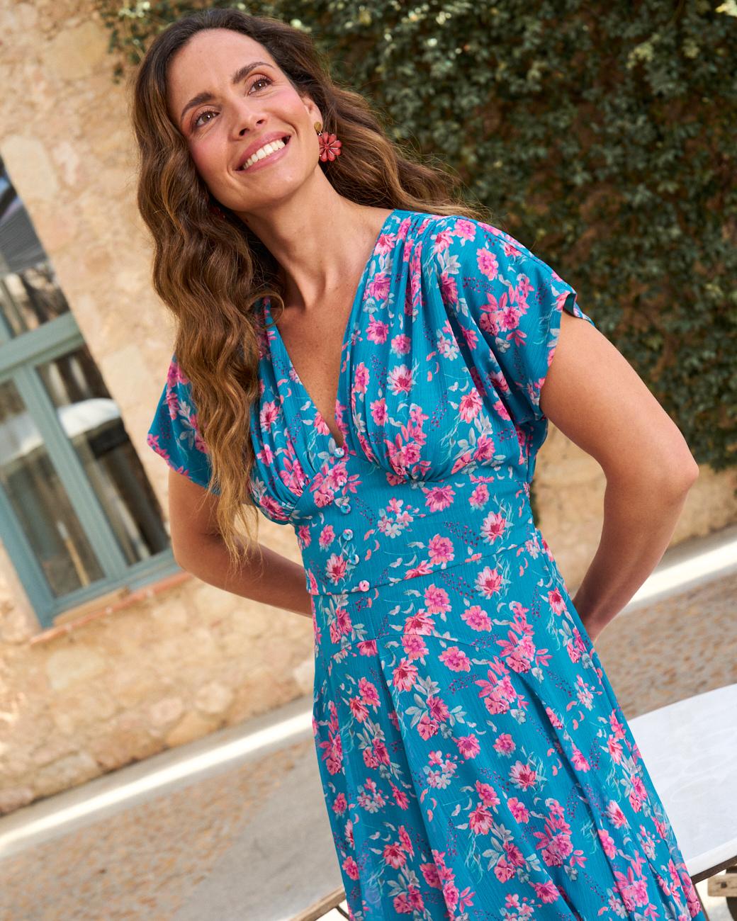 Vestido com Flores Tiana