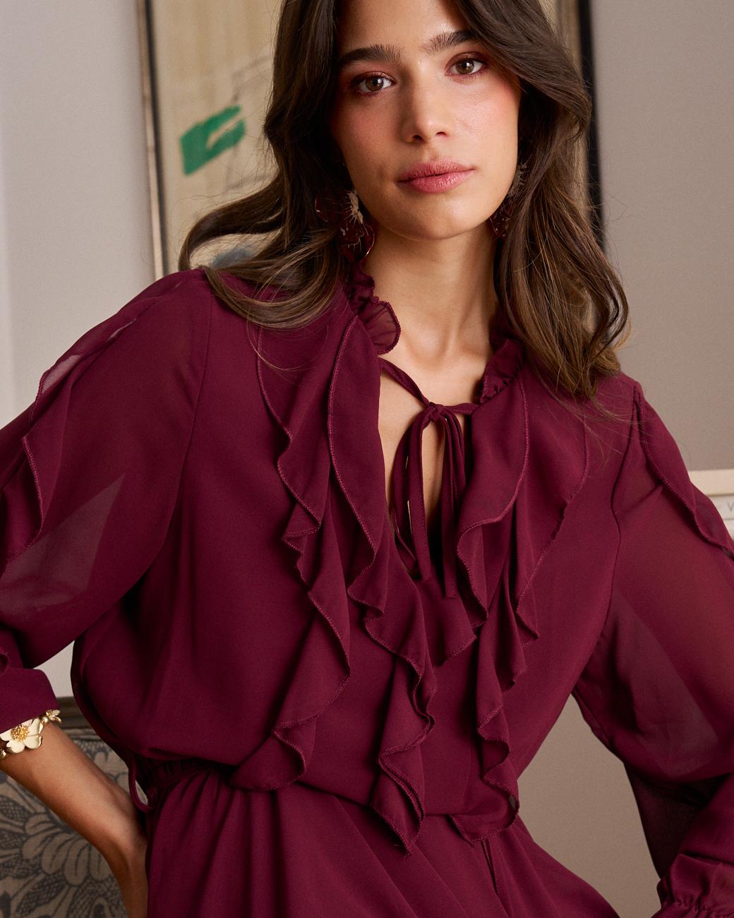 Vestido com Folhos Vivi