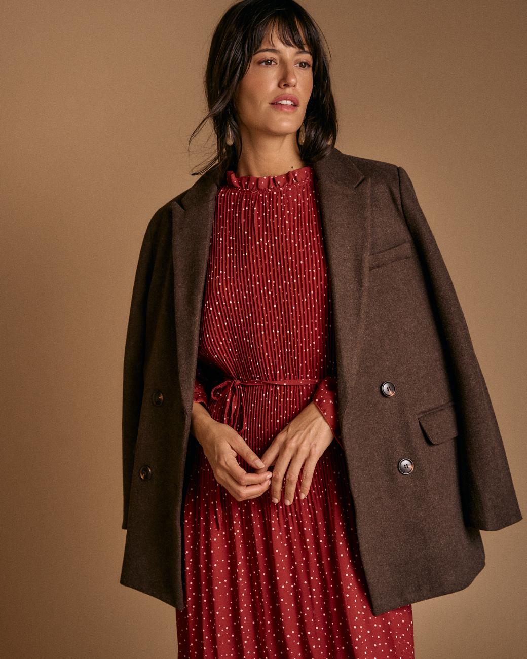 Vestido de Bolinhas Granate