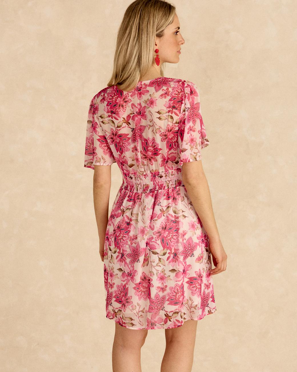Vestido Curto com Folhos Olive