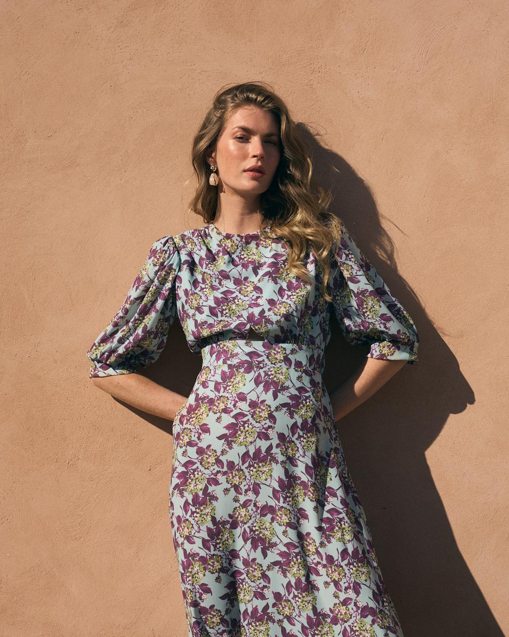 Vestido com Flores Joline